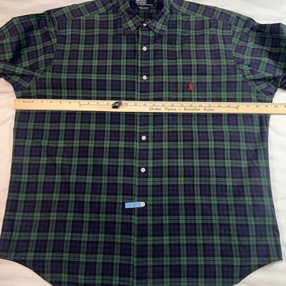 Polo Ralph Lauren Shirt Mens Size L Blackwatch Tartan Plaid Lowell Sport Cotton - Picture 8 of 14